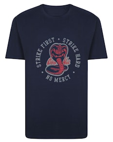 Bigdude Official Cobra Kai Print T-Shirt Navy
